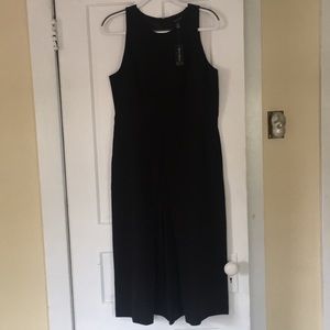 Black sleeveless midi jumpsuit